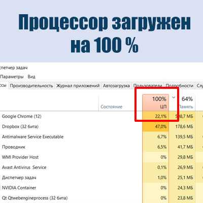 Процессор загружен на 100 процентов без причин- wi-tech.ru
