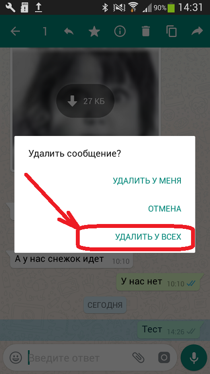 Если удалить чат в ватсапе что увидит собеседник фото