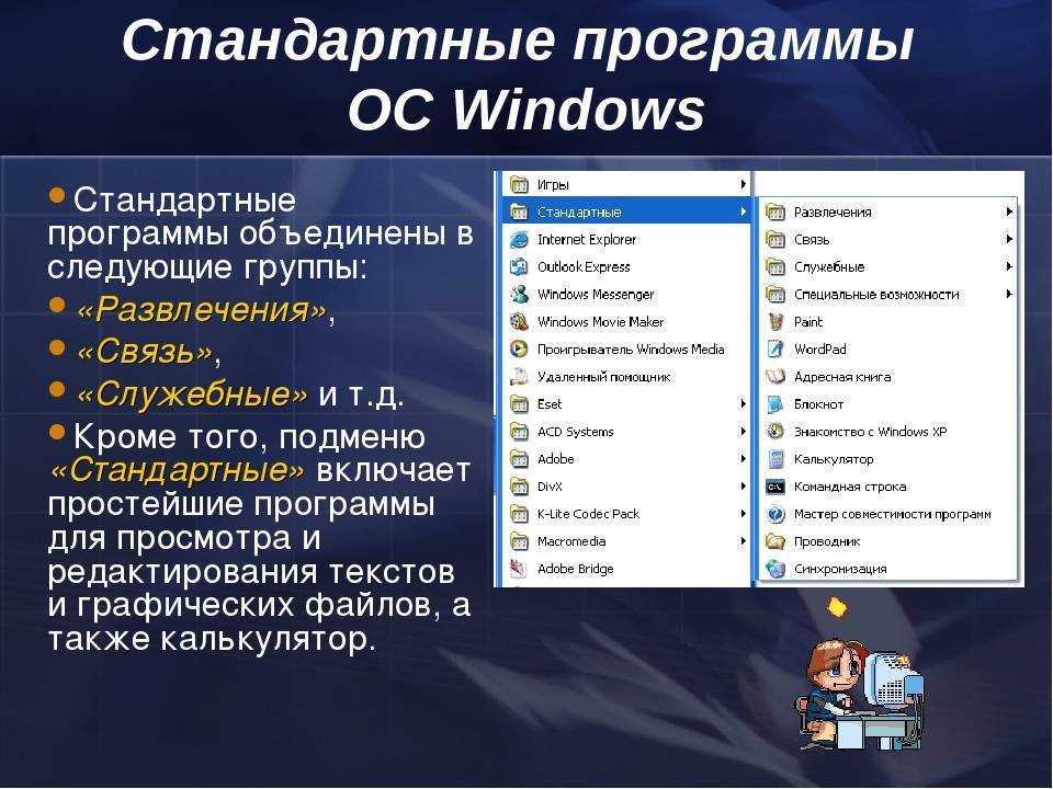 Урок компьютерные программы. Стандартные программы виндовс. Стандартные программы ОС. Стандартные программы операционной системы Windows. Стандартные приложения Windows.