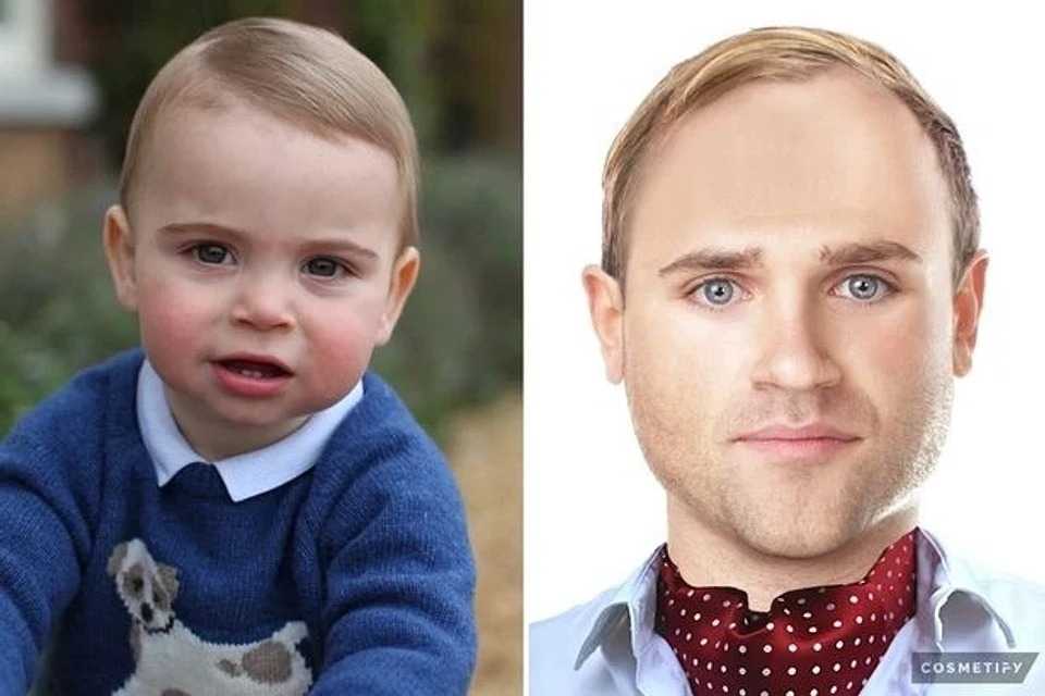Как будет выглядеть ребенок по фото родителей. Принц Уильям Виндзор 20 лет. Принц Арчи в будущем. Внешность детей. Внешность будущего ребенка.
