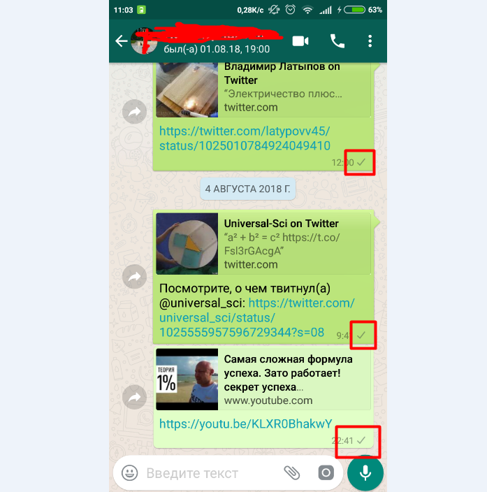 Что означают галочки в whatsapp на мобильном устройстве